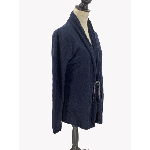 Neiman Marcus Cashmere Collection Navy Cardigan Sweater XL Womens Shawl Collar - Picture 2 of 6
